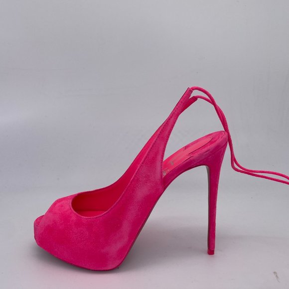 Christian Louboutin LACE UP NVP 120 Suede Platform Heels Sandals Shoes - Picture 11 of 12